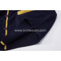 Boy's Knitted Contrast Color Logo Embroidery Pocket Cardigan